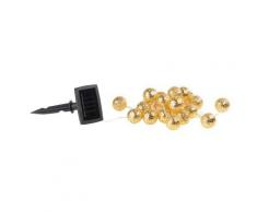 Guirlande lumineuse solaire à LED (blanc chaud) avec 20 boules dorées - 4 m - Kits solaires d'éclairage