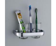 Porte-brosse à dents contemporain en inox - Accessoires de bain