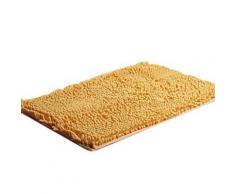 Tapis de bain rectangulaire à poils longs 40 x 60 cm Jaune - Accessoires de bain