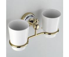 Porte-brosse à dents double verres en céramique - Accessoires de bain
