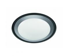 Reality Leuchten R62511242 Plafonnier En Plastique Blanc Avec Anneau En Acrylique Fumé Et Ampoule Led Smd 12 W, 700 Lm, 3000 K Ø - Appliques et spots