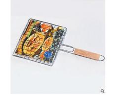 Alpexe Grille cuisson barbecue poisson et viande en acier poignee bois resistance haute temperatures - Accessoires appareil de cuisson