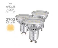 Lot de 3 spots 280 lumens 4.5W équivalent à 25W - Appliques et spots