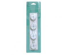 Accroche 4 torchons mural plastique blanc * - Accessoires de rangement