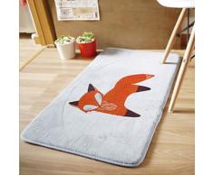 Tapis antidérapant moderne en flanelle Gris - Accessoires de bain