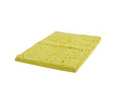 Tapis de bain rectangulaire à poils longs 50 x 80 cm Jaune - Accessoires de bain