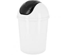 Poubelle De Salle De Bain Design City Contenance 6L Bicolore Blanche Gris - Poubelle