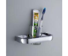 Porte-brosse à dents contemporain en acier inoxydable - Accessoires de bain