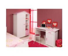 Armoire 2 Portes Biotiful 2273Arpt Blanc/Rose Indien - Objet à poser