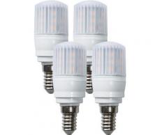 Lot de 4 ampoules compactes LED 3,5 W avec éclairage 360° - E14 - Blanc chaud - Ampoules à LEDs