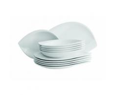 DOMESTIC PROFESSIONAL 925117 SERVICE DE TABLE 12 PIÈCES LEAF PORCELAINE - Ustensiles