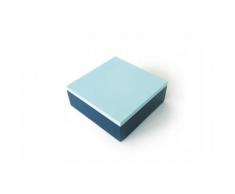 Boîte de rangement en bois laqué bleu (18 x 18 cm) - Conservation