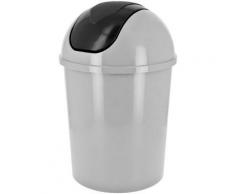Poubelle De Salle De Bain Design City Contenance 1,5L Bicolore Argenté Gris - Poubelle