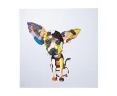 Tableau multicolore peinture à l'huile Dog - Décoration murale