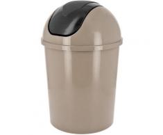 Poubelle De Salle De Bain Design City Contenance 6L Bicolore Taupe Gris - Poubelle