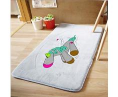 Tapis antidérapant moderne en flanelle 40 x 60 cm Gris - Accessoires de bain