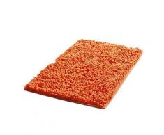 Tapis de bain rectangulaire à poils longs 50 x 80 cm Orange - Accessoires de bain