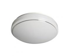 Plafonnier LED 10W à variation de couleurs blanc, rouge, vert, bleu réglables grâce à la télécommande incluse Ø260xH85mm angle 120° 700lm 3000K blanc chaud coloris blanc - Suspensions et plafonniers