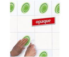 Appliques sticker autocollant pour carrelage - Décoration spirales vertes - Décoration murale