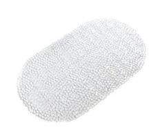 Tapis antidérapant moderne en PVC 40 x 70 cm Blanc - Accessoires de bain