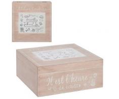 Boite carrée en bois pour la couture - Accessoires de rangement