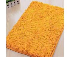 Tapis de bain en chenille à poils longs Orange - Accessoires de bain