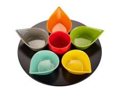 Table Passion - Service Aperitif Goutte 7 Pieces Multicolore Rotatif D32Cm - vaisselle
