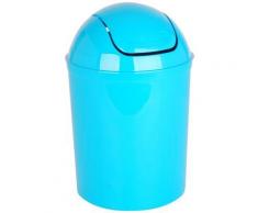 Poubelle De Salle De Bain Design City Contenance 5L Bleu Turquoise - Poubelle