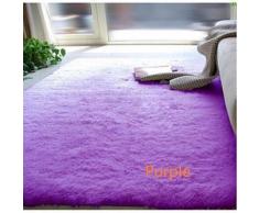 Tapis de bain à poils longs en soie Violet - Accessoires de bain