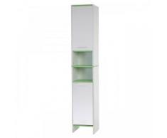 Armoire meuble de salle de bain 179x32x28cm blanc/vert SDB04003 - Objet à poser