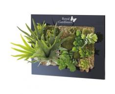 Tableau végétal avec plantes artificielles - 31 x 25 cm - Décoration murale