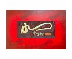 Tableau toile décoration murale bois 120x80 cm motif chinois DEC06006 - Décoration murale