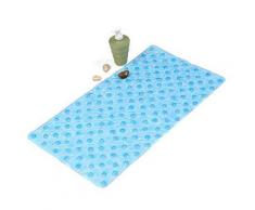 Tapis antidérapant moderne en PVC 40 x 70 cm Bleu - Accessoires de bain