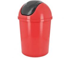 Poubelle De Salle De Bain Design City Contenance 1,5L Bicolore Rouge Gris - Poubelle