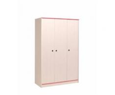 Xylo Armoire 3 Portes L116 Cm Rose/Bleu - Objet à poser