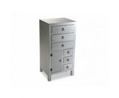 MATMATA Chiffonnier bois 6 tiroirs 1 porte argent