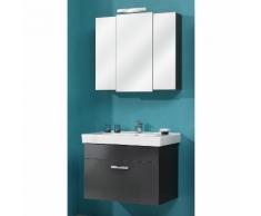 Meuble sous-vasque 1 tiroir avec vasque Longueur 75 cm WEASLEY Anthracite Avec armoire