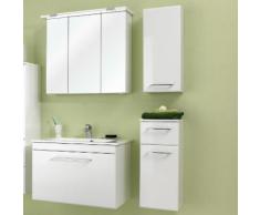 Meuble sous-vasque 1 tiroir Longueur 75 cm BRADLEY Blanc Avec armoire + demi-colonne