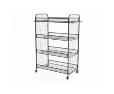 Etagère-Chariot à roulettes avec plateaux de rangements en fer H100cm