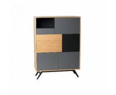 Vaisselier en bois avec 5 portes et 1 tiroir L100 cm KAYLAN