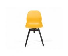 Chaise pivotante piètement métal et assise polypylène CALETA Moutarde