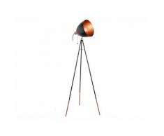 Lampadaire trépied en métal noir et cuivré hauteur 135.5 cm Chester
