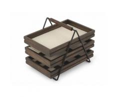 Boite à bijoux 3 tiroirs de rangement en bois noyer 17.8x25.4x20.3cm TERRACE