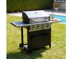 Barbecue à gaz 4 brûleurs 16 KW + 1 Réchaud sur chariot VIRILA