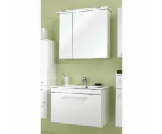 Meuble sous-vasque 1 tiroir Longueur 75 cm BRADLEY Blanc Avec armoire