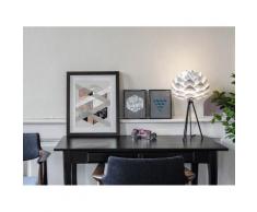 Lampe à poser trépied en métal et pétales en polycarbonate hauteur 54cm Silvia mini Argenté Trépied noir
