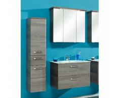 Meuble sous-vasque 2 tiroirs Longueur 73 cm WILLIAMS Graphite Avec armoire + colonne