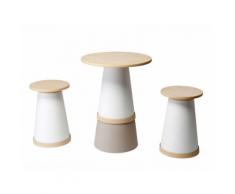 Salon de jardin en résine : 2 tabourets + 1 table TWOTEM