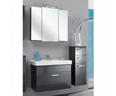 Meuble sous-vasque 1 tiroir avec vasque Longueur 75 cm WEASLEY Anthracite Avec armoire + demi-colonne