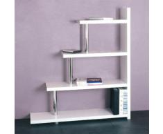 Etagère escalier 4 niveaux en bois laqué blanc L120cm x H137cm GENES